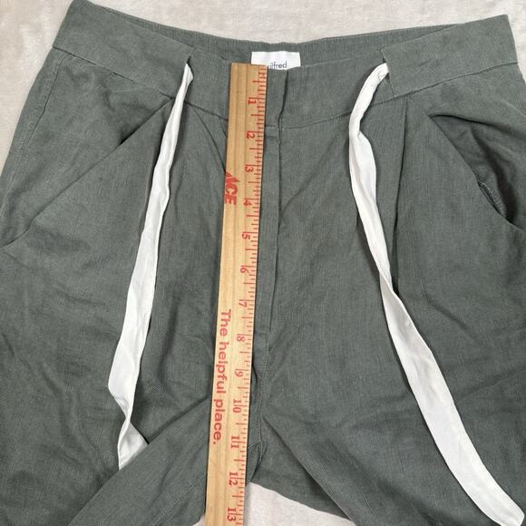 Aritzia Wilfred Allant Pant Cropped Cuffed Olive Green Women's Size 4 - Picture 9 of 10